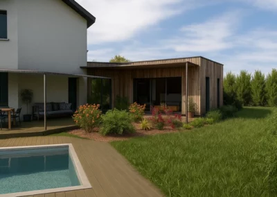 Extension d&rsquo;une maison individuelle en ossature bois