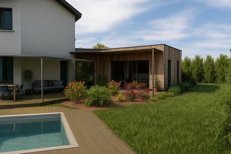 Extension d&rsquo;une maison individuelle en ossature bois