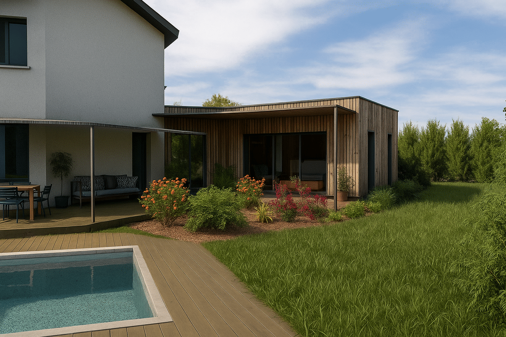 Extension d&rsquo;une maison individuelle en ossature bois